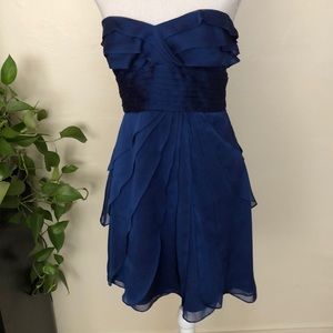 Adrianna Papell Strapless Chiffon Cocktail Dress